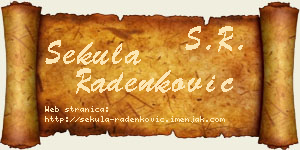 Sekula Radenković vizit kartica